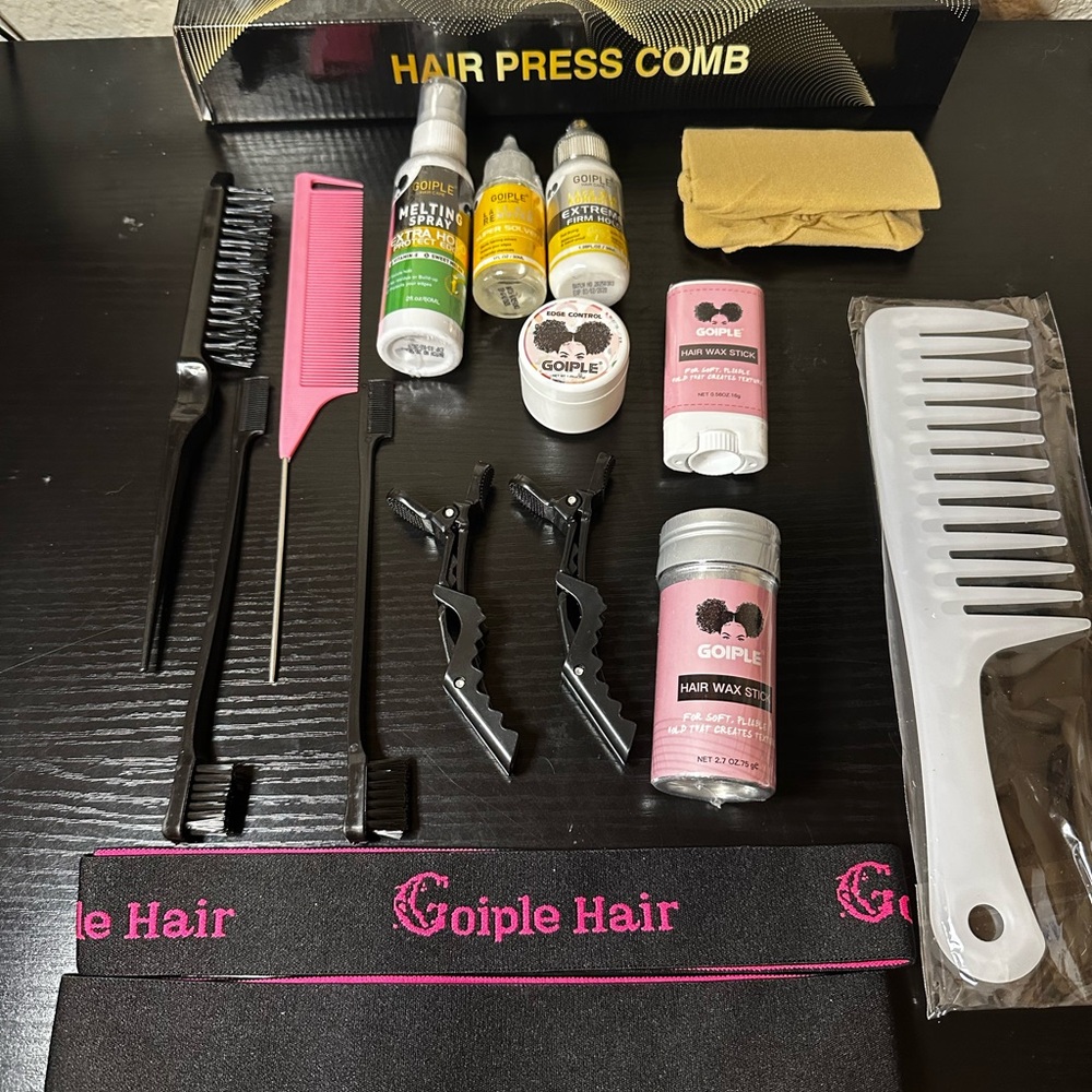 Hair Styling Tool Set - Black, Pink, and White